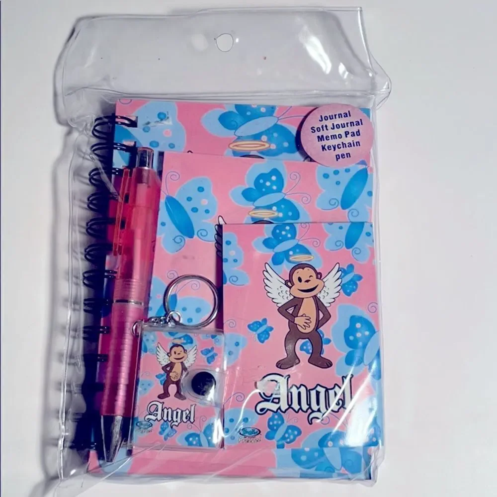 Claire’s 5 Pc Journal Keychain Angel Monkey Set